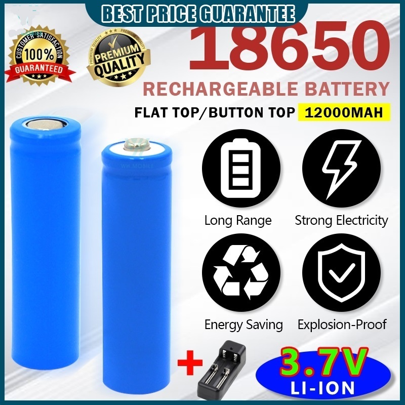 18650 Battery 3 7v Bateri Boleh Cas Semula Rechargeable 18650 Lithium