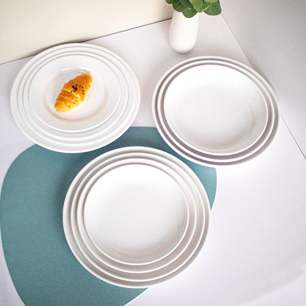 Nordic Melamine Round Dinner Plate Dinnerware Pinggan Makan Melamine ...