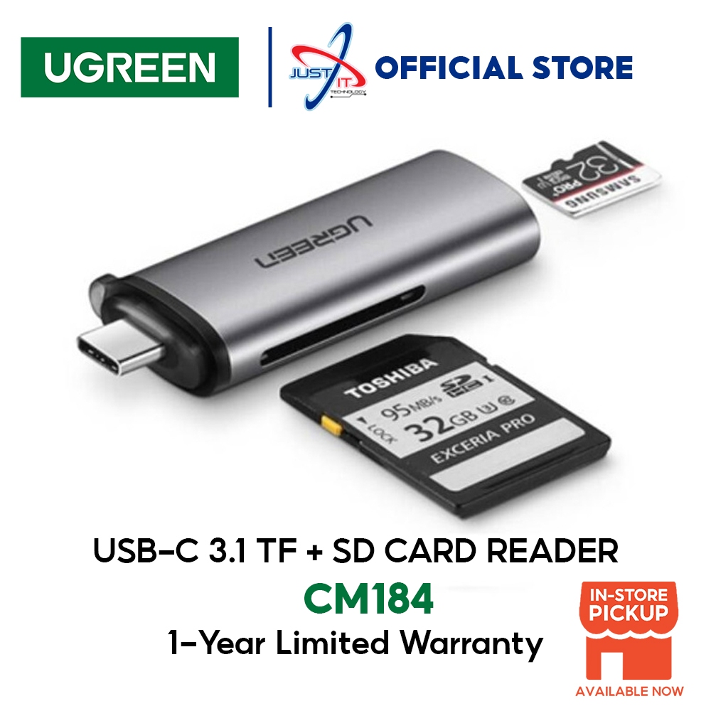 UGREEN CM184 USB-C 3.1 TF + SD Card Reader UG-CM184-50704 | Shopee ...
