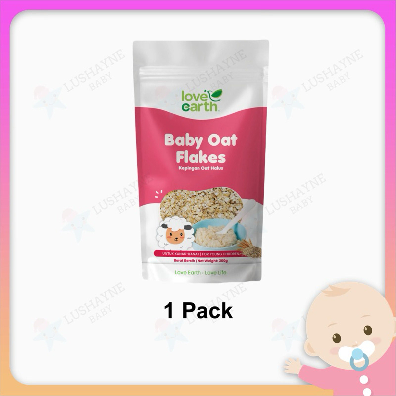LOVE EARTH Organic Baby Oat Flakes 300g Oat Bayi Baby Food Makanan