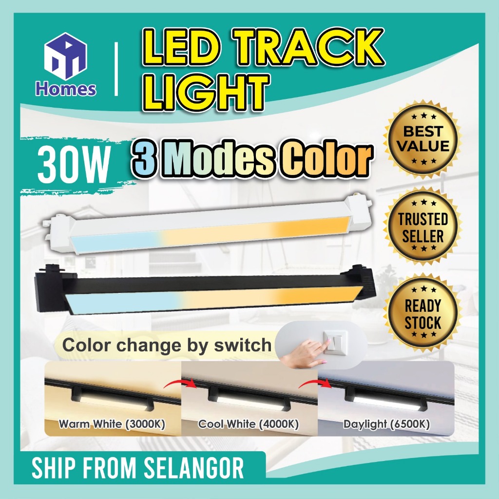 Linear track light 30w 3 Color Modes Changing LED light for living room ...