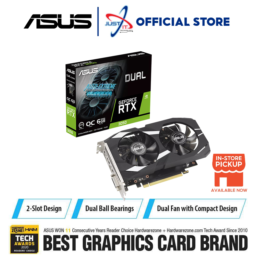 ASUS GEFORCE RTX3050 DUAL OC 6GB DDR6 GRAPHICS CARD ( DUAL-RTX3050 ...