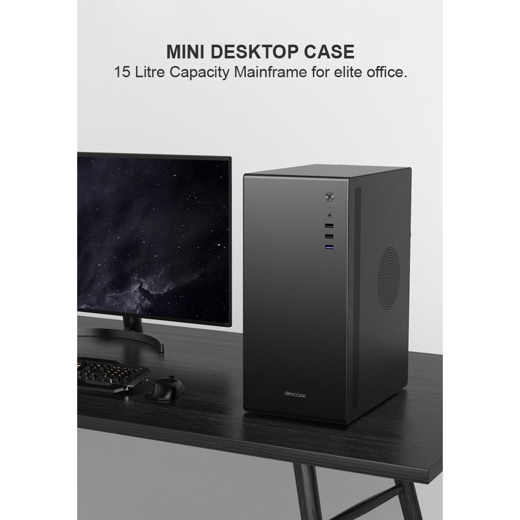 SLEVCASE SPOTLESS mATX Micro ATX Casing with 380W Power Supply PSU ...