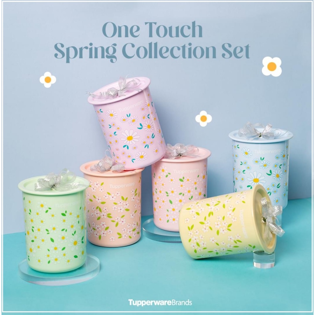 Tupperware One Touch Spring Collection Set comprises One Touch Canister ...