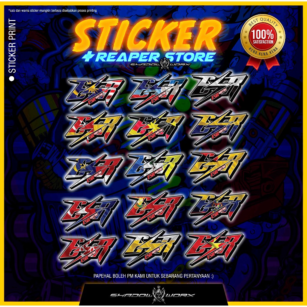 STICKER ESR NEGERI KELANTAN , SELANGOR , SABAH , VIETNAM | Shopee Singapore