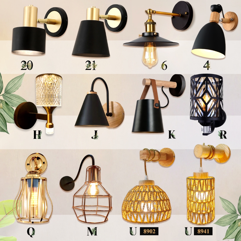 Wall Light Designer Decorative Wall Lamp/Light E27 Holder Lampu Dinding ...