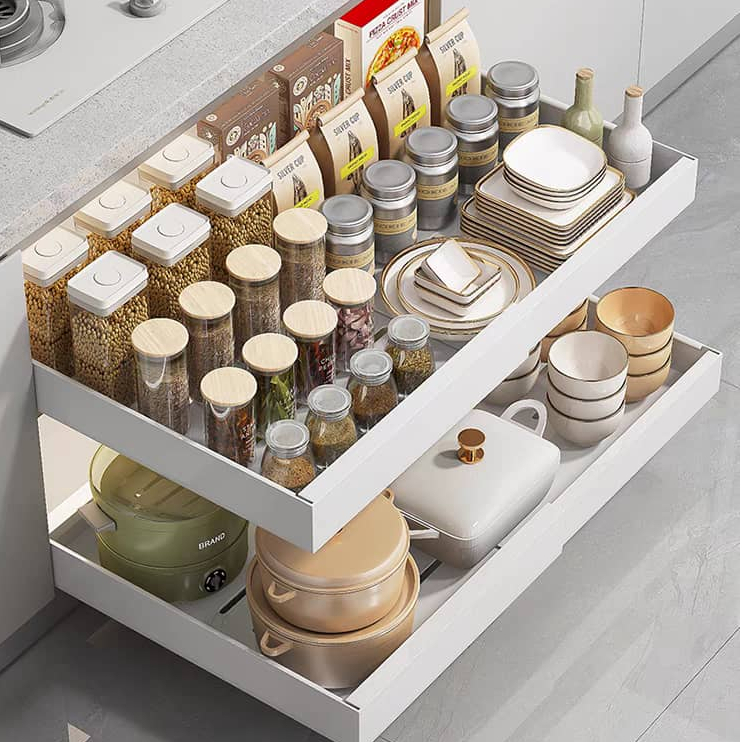 RMI Pull Out Rack Extendable Kitchen Cabinet Dish Rack Pull Out Drawer ...