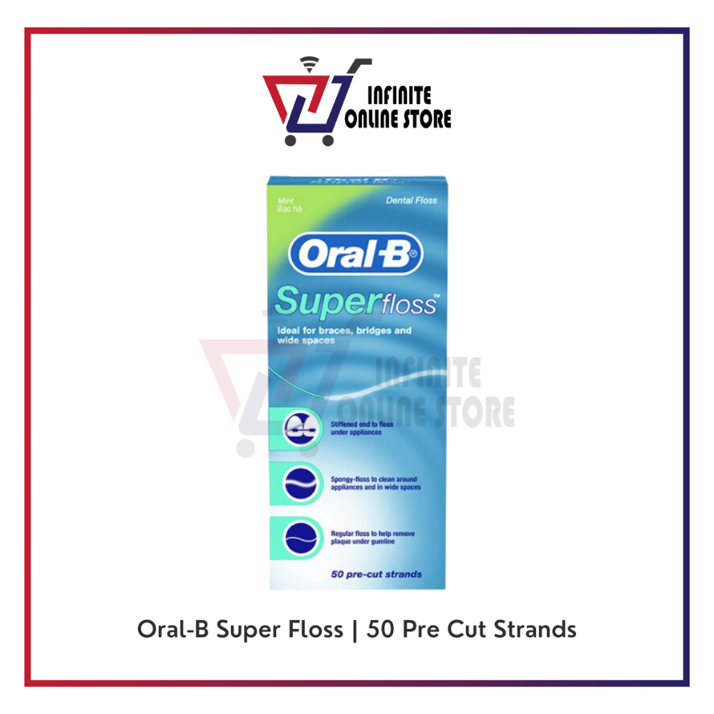 Oral-B Super Floss (50 Pre Cut Strands) | Shopee Singapore