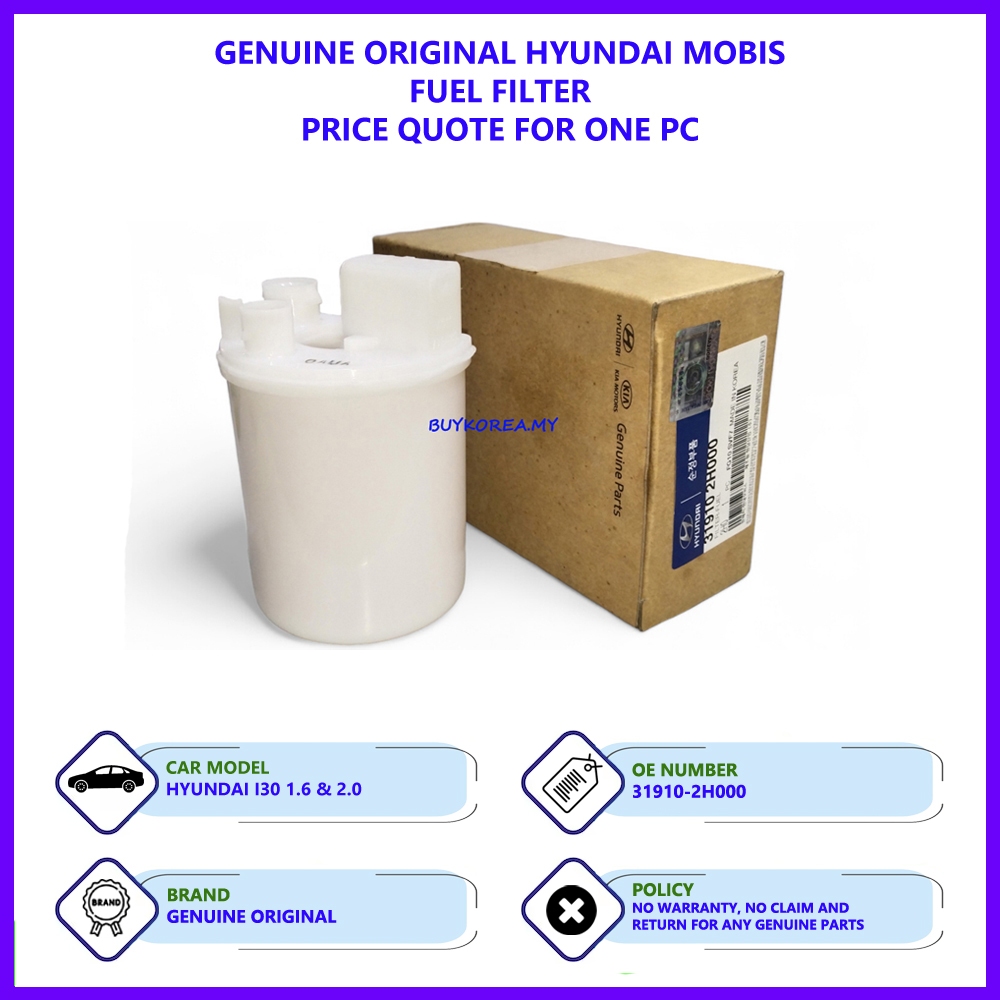 Hyundai I30 1.6 & 2.0 / Korea Aftermarket Fuel Filter (31910-2H000 ...