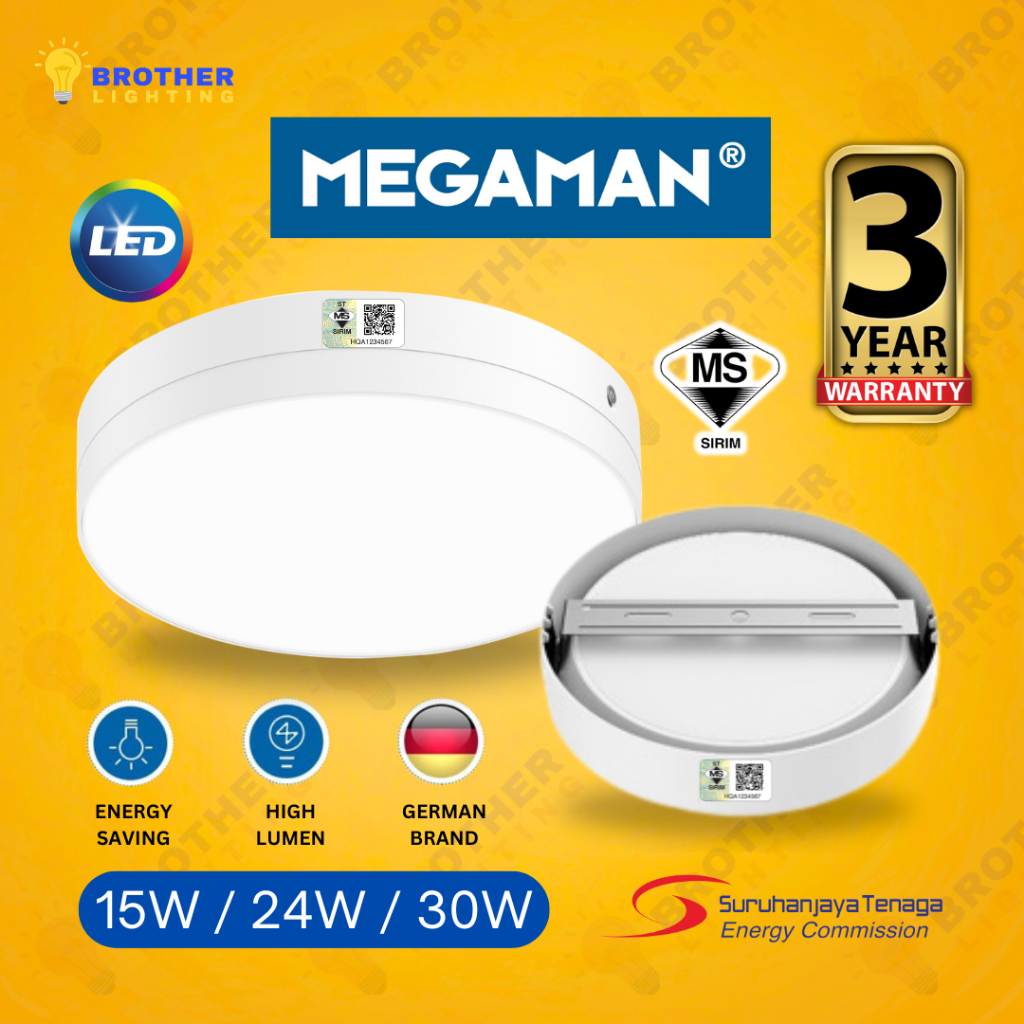 [SIRIM] MEGAMAN LED Borderless Surface Downlight 18W 24W 36W 48W Round ...