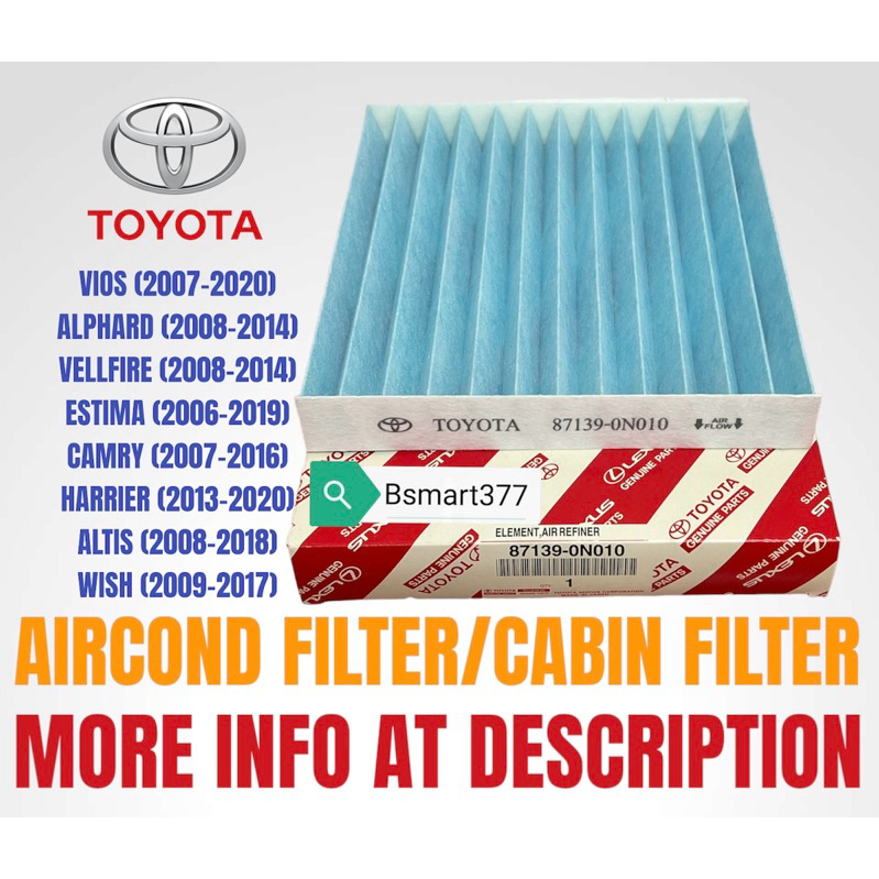 Lexus OEM Cabin Air Filter For 2002-2006 Toyota Camry – 87139-YZZ19