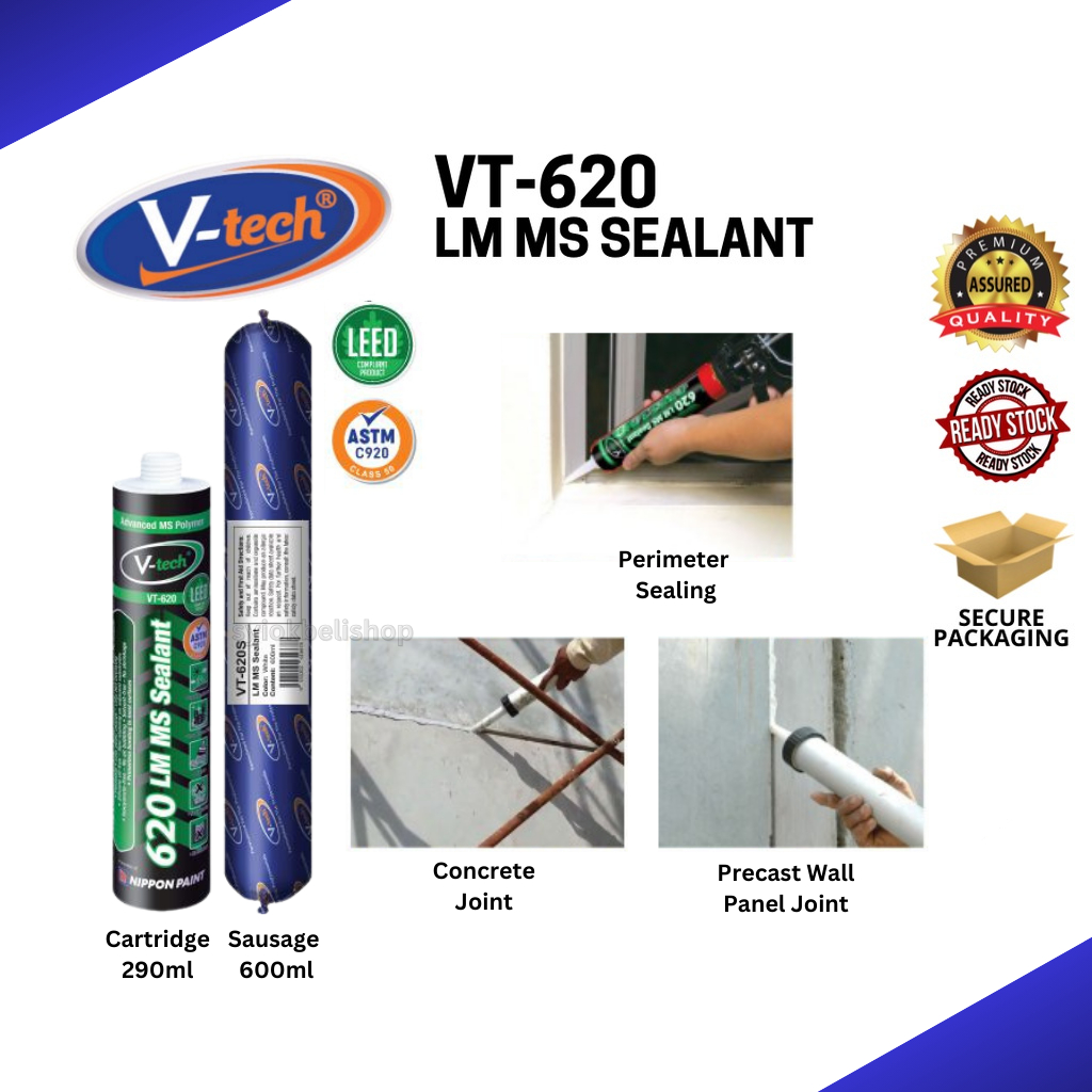 VT-620 LM MS Sealant 290ML Cartridge / 600ML Sausage ( Black / White ...