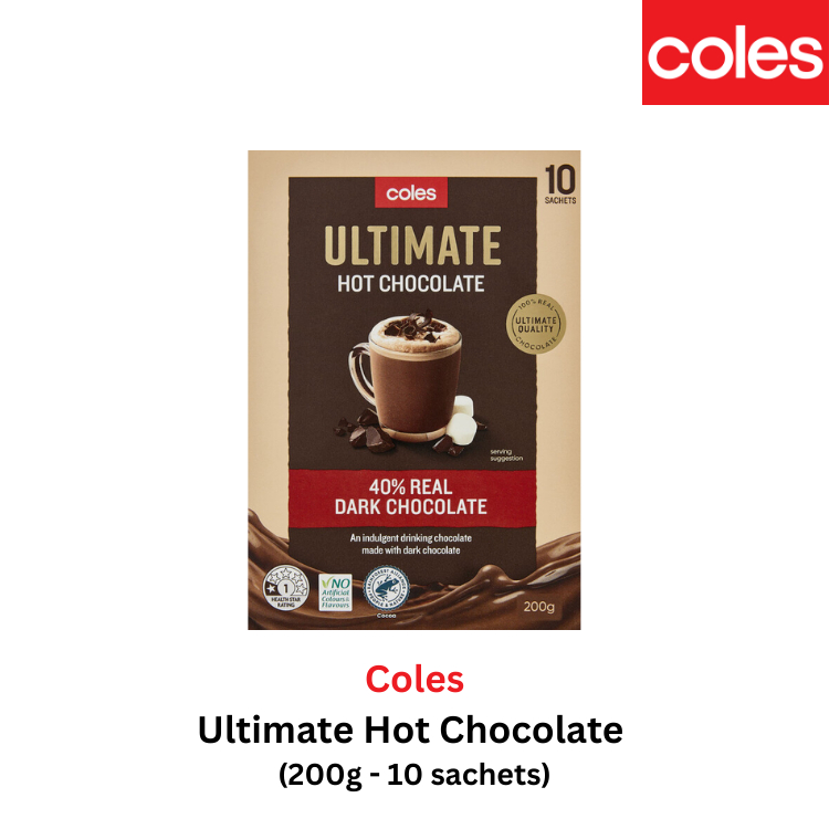 Coles Ultimate Hot Chocolate (200g 10 sachets) Shopee Singapore