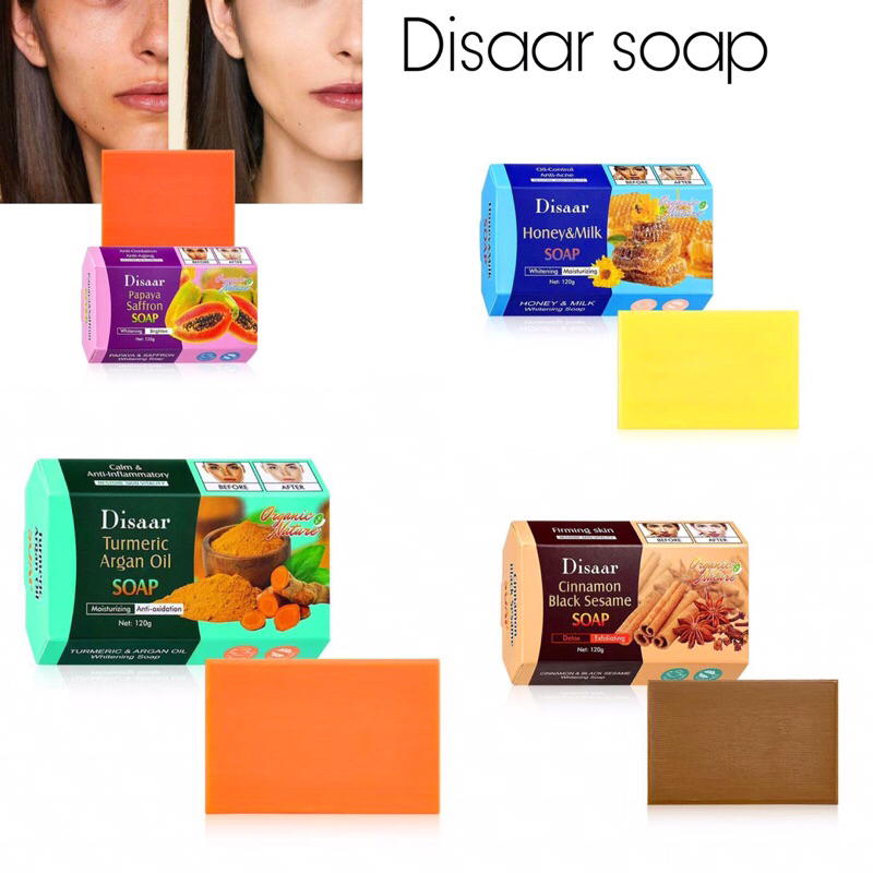 DISAAR Honey milk/Papaya saffron/Turmiric/Cinnamon SOAP Whitening 120g