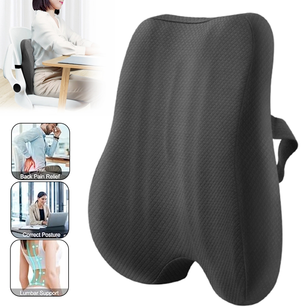 Lumbar Support Pillow Ergonomic Design Orthopedic Backrest for Back Pain Relief Memory Foam Back Support for Office Car