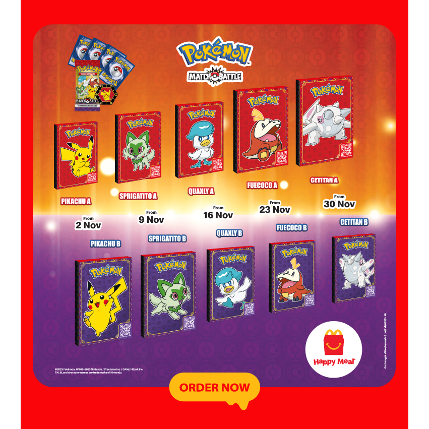 McDonalds collectibles Happy Meal Pokemon cards 2023(NEW) Shopee