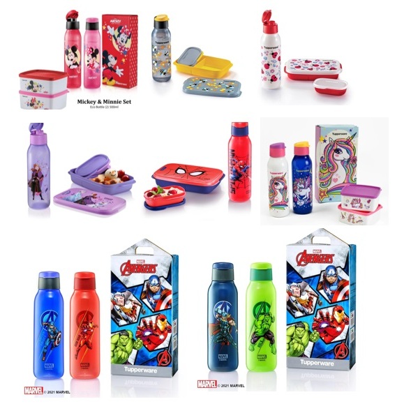 Tupperware Frozen/ Spiderman/ Mickey & Minnie/ Unicorn collection Set ...