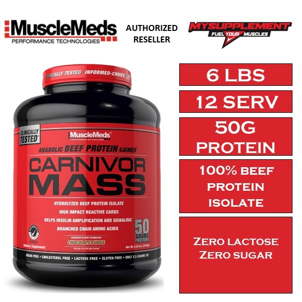 MuscleMeds Carnivor Mass 6lbs ( beef protein isolate mass ) Shopee