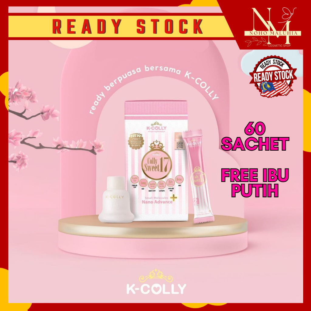 K-Colly 60 sachet + FREE IBU PUTIH Sweet 17 Collagen Supplement 830g ...