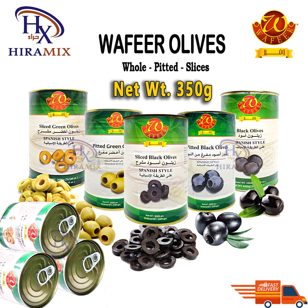 Wafeer Whole Green Olive / Black Olive / Pitted Olives / Buah Zaitun