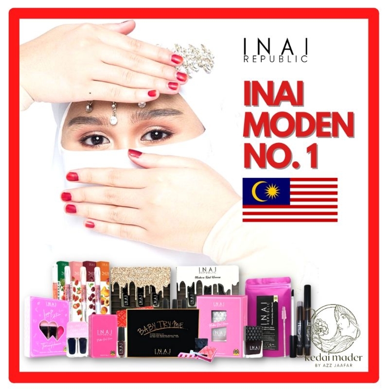 Inai REPUBLIC HQ Inai Nail Is Valid For Prayer/ Long Lasting/Peel Off