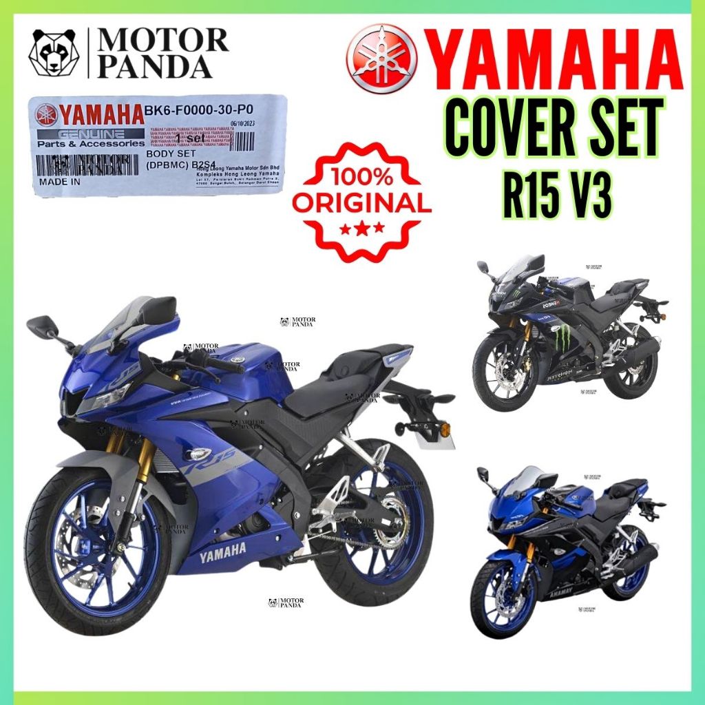 R15 V3-FF Cover set Caver Coverset Kaver Body Kover Black Blue Biru ...