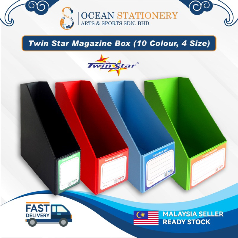 Twin Star PVC Magazine Box / Storage Box / Filling Case (10 Colour, 4 ...