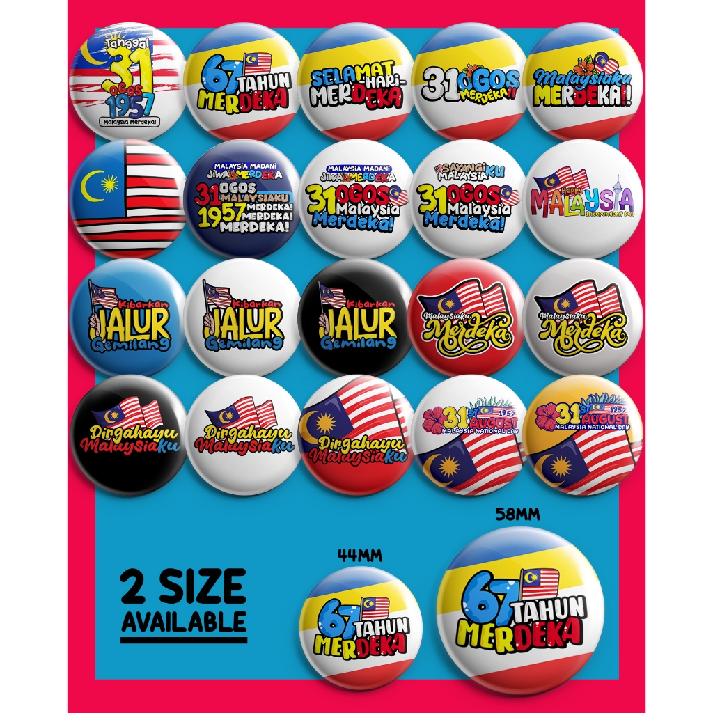 2024 UPDATED Button Badges Doodle Merdeka Madani Jalur Gemilang Jiwa ...