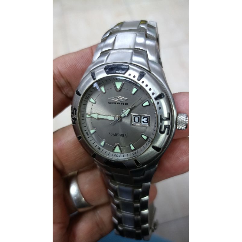 STAINLESS STEEL UMBRO 50 METRES QUARTZ MEN WATCH Shopee Singapore