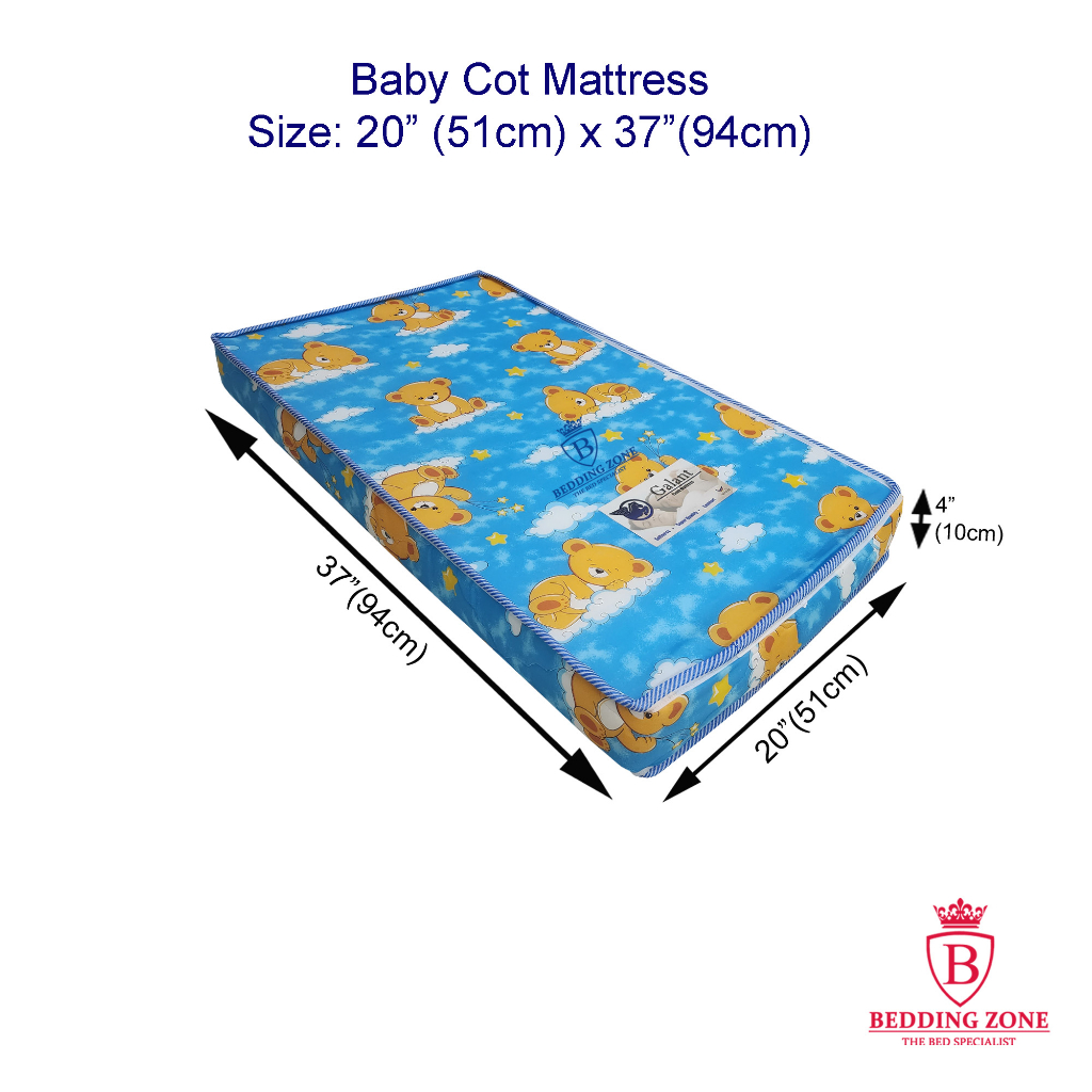 Baby cot outlet size chart