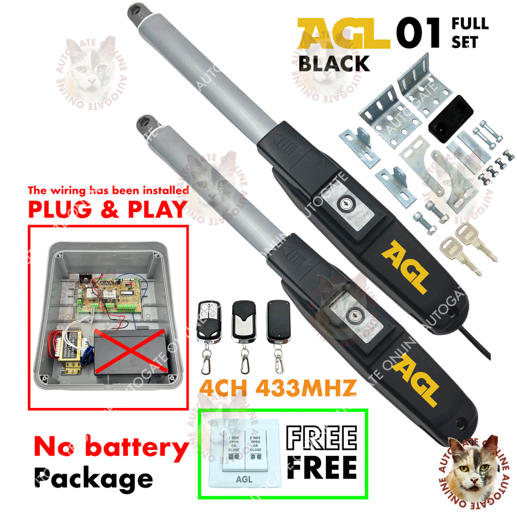 AGL 01 ( 4CH 433MHZ ) ( FUll SET ) HEAVY DUTY SWING ARM AUTOGATE ARM ...