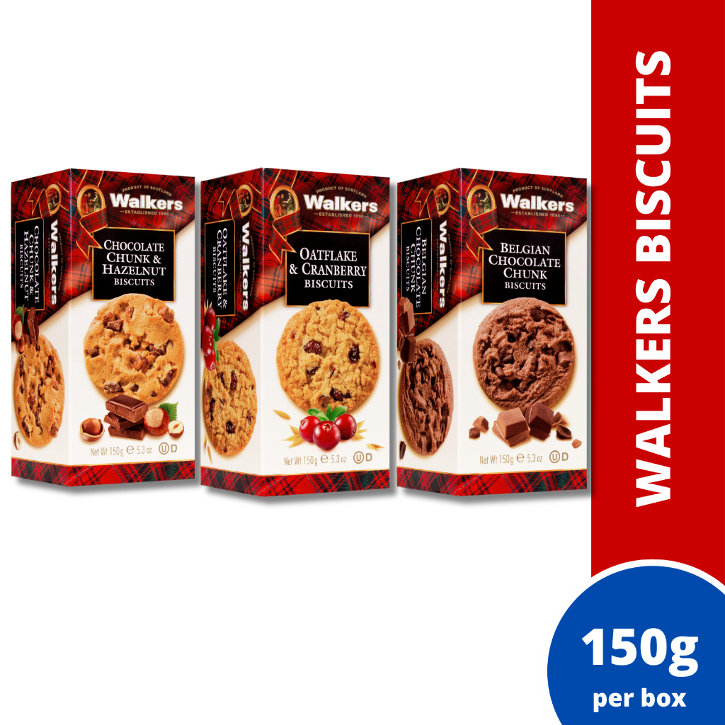 Walkers Biscuits 150g Assorted (Chocolate Chunk & Hazelnut Oatflake