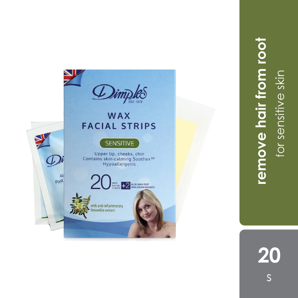 DIMPLES Wax Facial Strips - Sensitive 20's | Shopee Singapore
