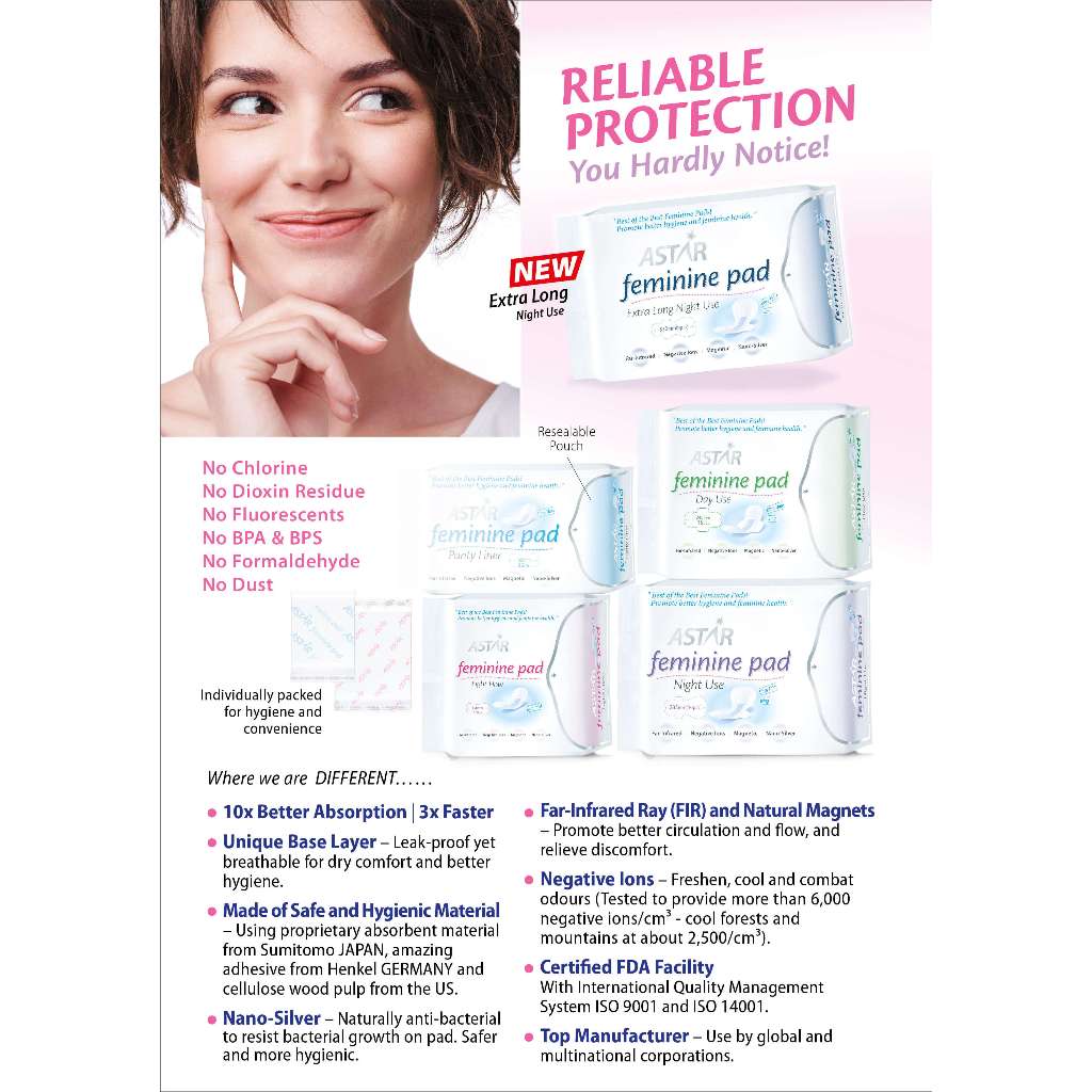 ASTAR FIR Feminine Sanitary Pads (Panty Liners, Light Flow, Day Use
