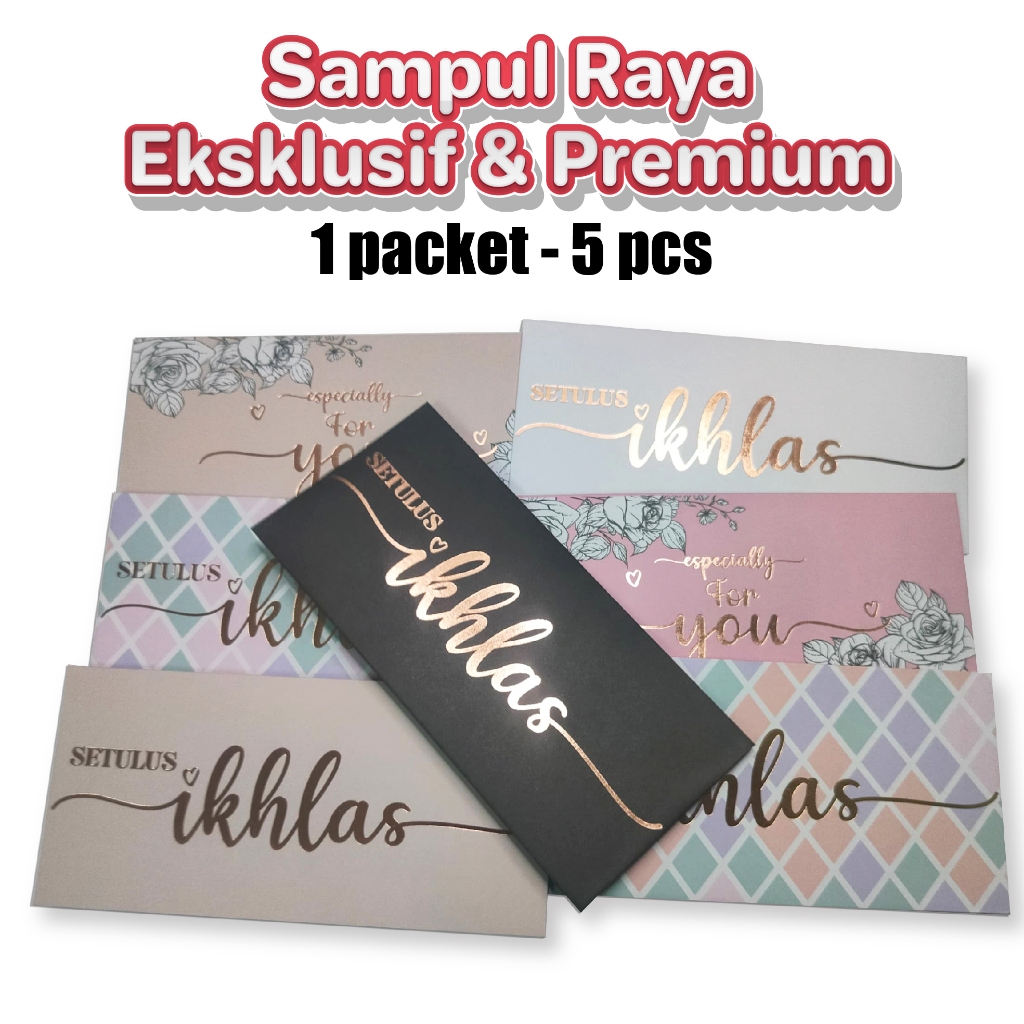 5 pcs Sampul Raya Premium 2023 - 7 Colours with Rose Gold Stamping ...