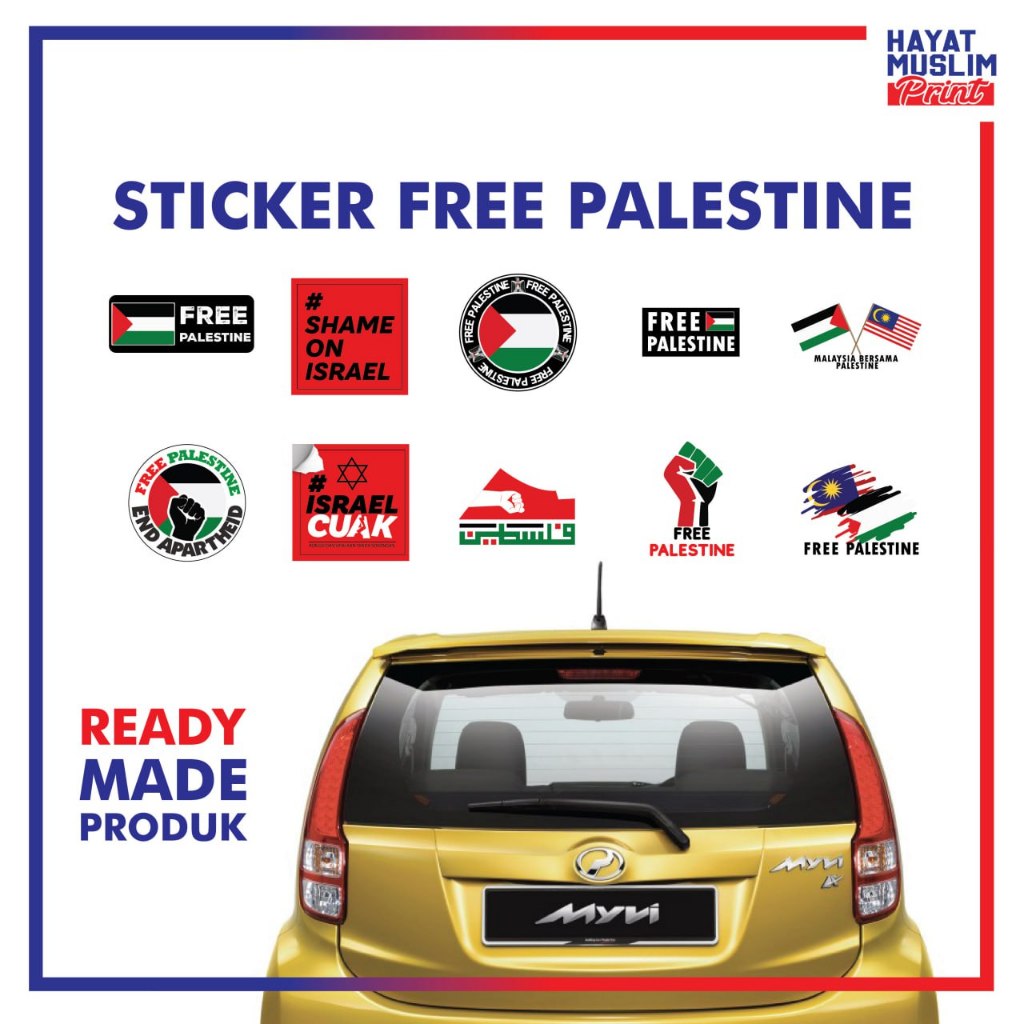 STIKER KERETA PALESTINE FREE PALESTINE MOTOR STICKERS SOLIDARITY FOR PALESTINE STIKER