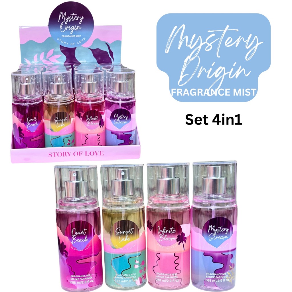 4Pcs Set STORY OF LOVE 4in1 Body Mist Portable Perfume For Woman