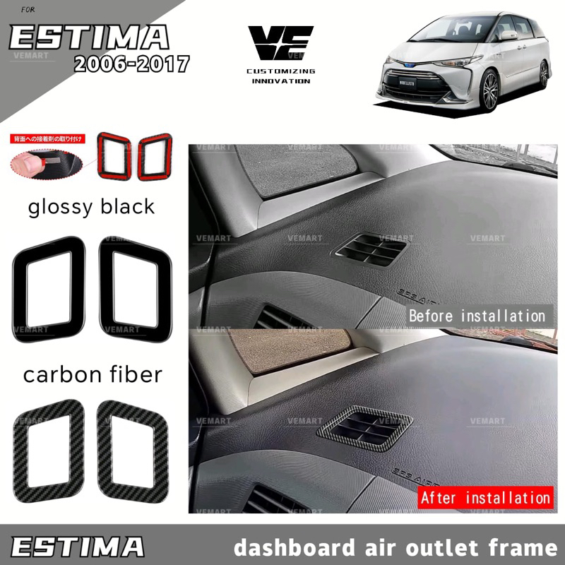 Vemart Toyota estima acr50 car dashboard air outlet frame garnish accessories Shopee Singapore