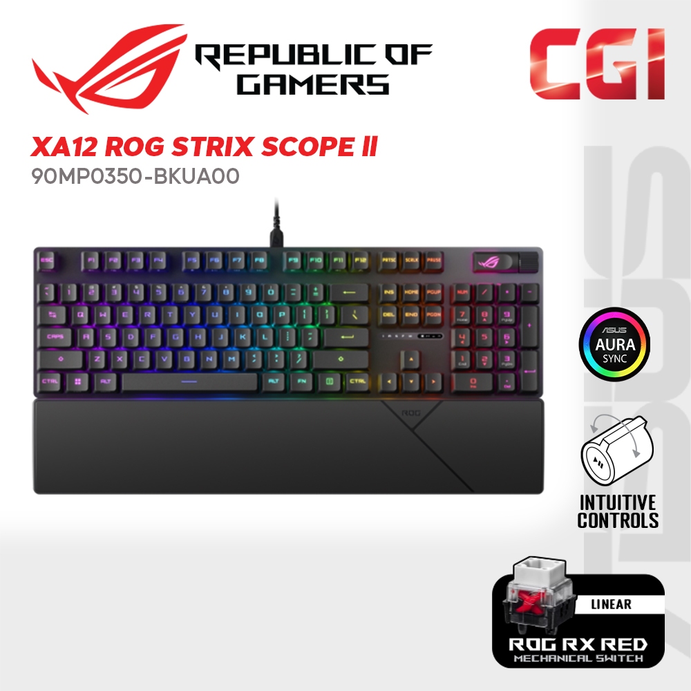 Asus XA12 ROG Strix Scope II RX Red Switch ABS Doubleshot IP57 Aura ...