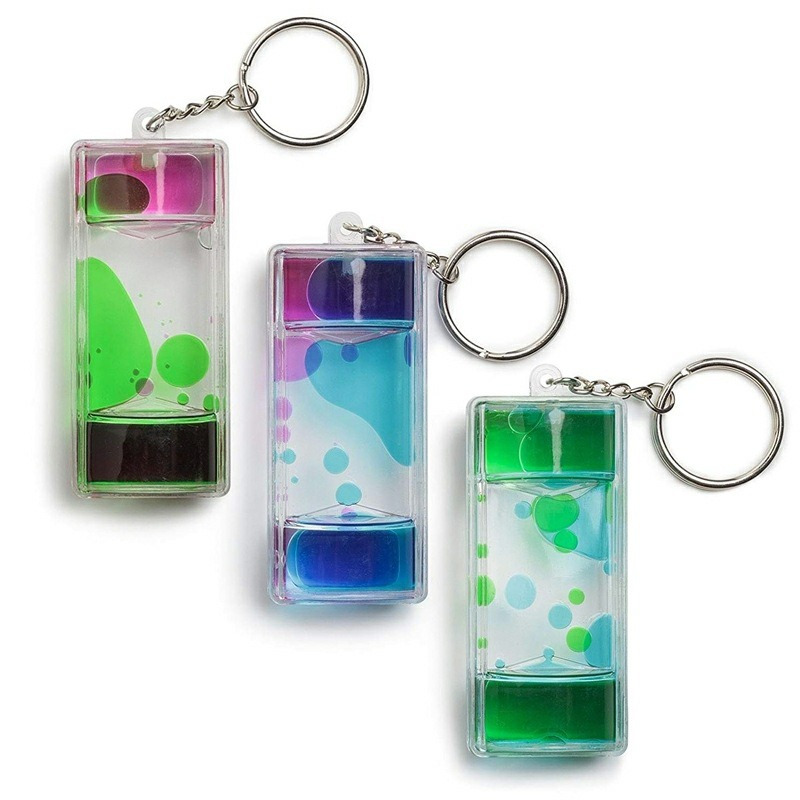 BS013 钥匙扣 油漏油滴 减压玩具 KEYCHAIN Liquid Motion Bubbler Timer Hourglass Oil ...