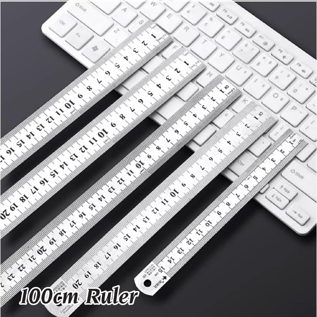 Long Ruler 100cm | 40 inch Metal Ruler Stainless Steel Ruler | 1 Meter ...