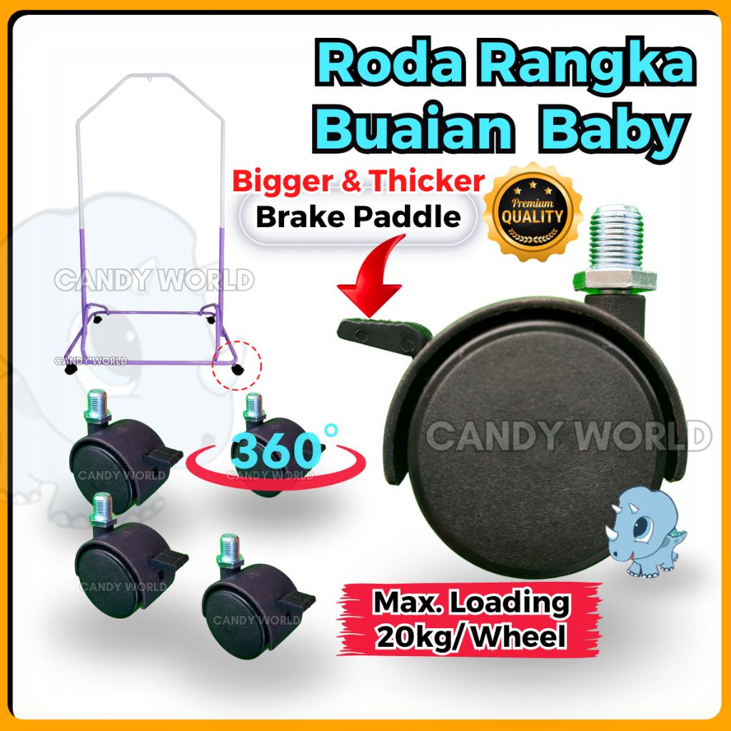 Candy WORLD Wheel Caster Wheel Spring Cot Stand Roller Caster Wheel