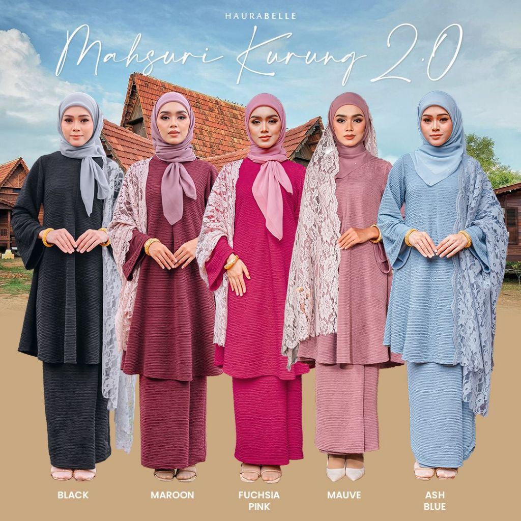 Baju Raya 2024 Kurung Mahsuri No Need To Rub By Haurabelle Shopee Singapore