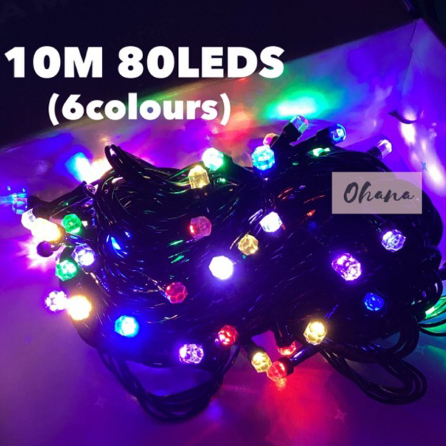 10M 80LED LIGHT TWINKLE CHRISTMAS RAYA LIP LAP PARTY WEDDING DECO/LAMPU ...