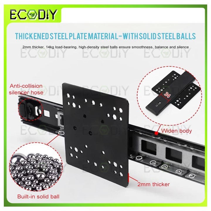 ECODIY Conceal Invisible Folding Pocket Slide Pivot Door Rail Hardware ...