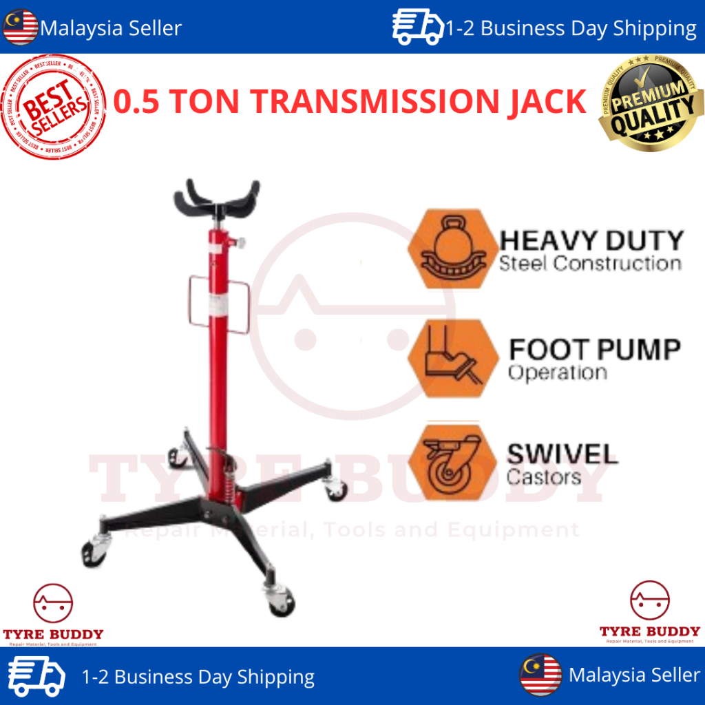 0.5 Ton Vertical Hydraulic Transmission Gearbox Jack Lift Foot Pump For ...