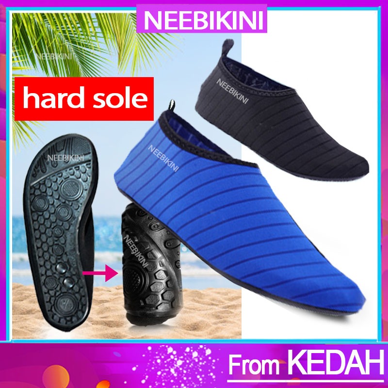 J15 hard sole swimming shoes beach shoe diving sock yoga shoes hard outsole diving shoes kasut berenang kasut renang Shopee Singapore