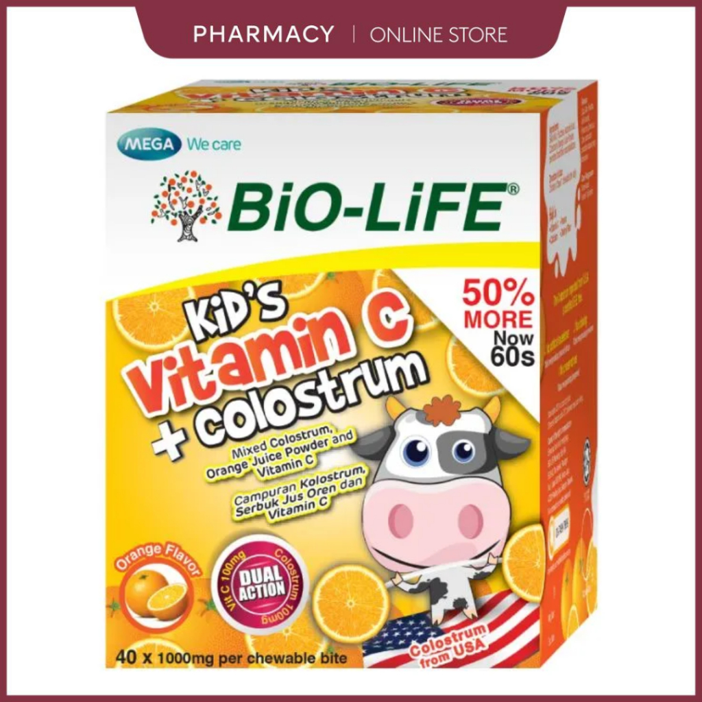 BIOLIFE KIDS VIT C+COLOSTRUM 60'S (ORANGE) | Shopee Singapore