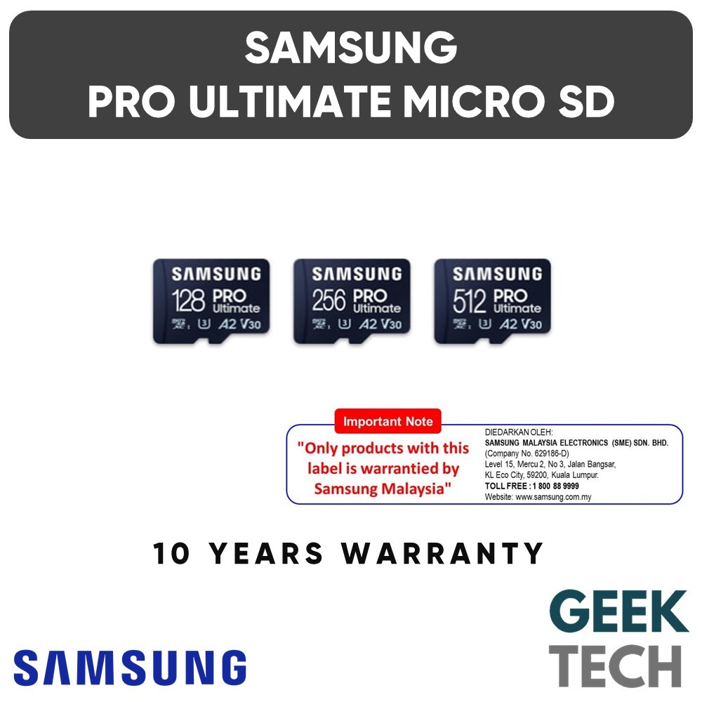 SAMSUNG Pro Ultimate Micro SD Memory Card 200 MB/s 4K UHD UHS-I Class ...