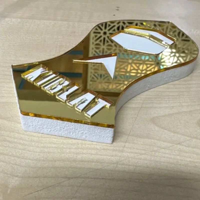 Mecca Qibla Direction Or Direction Sign Material Acrylic Sheet Golden Premium Shopee Singapore
